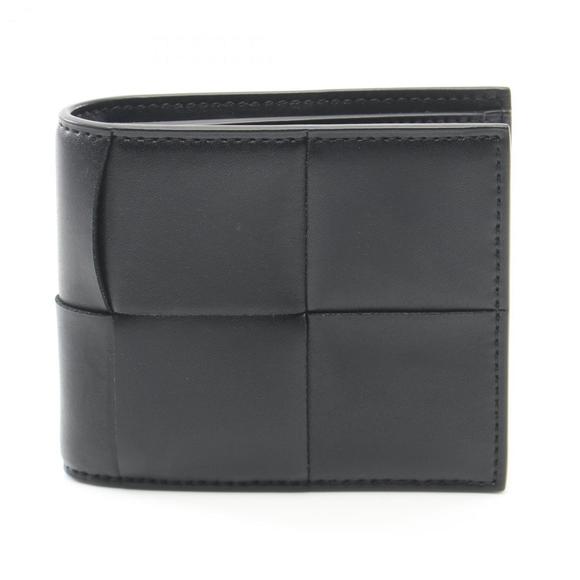 BOTTEGA VENETA Maxi Intrecciato Bi-fold Wallet Leather Men's Black 649605VBWD288 - Picture 1 of 6